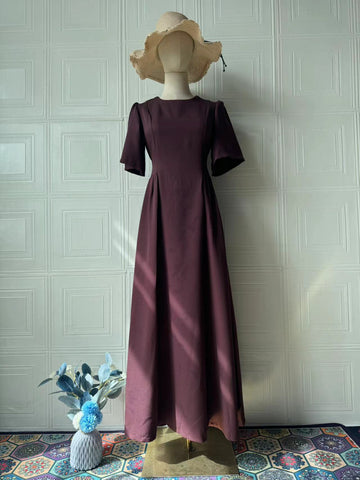 2025 New Temperament Elegant Women's Dress Round Collar Short Sleeve Dress Dress Women